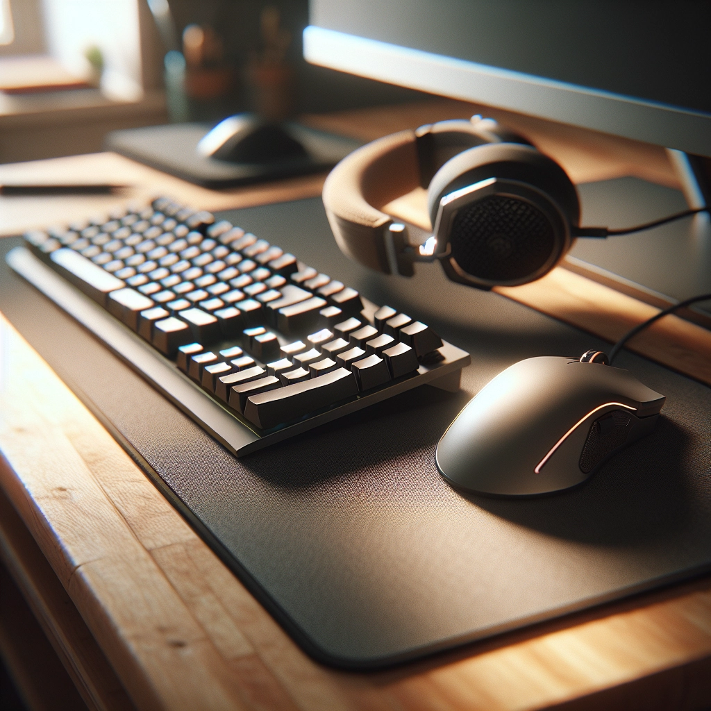Setup avec meilleurs périphériques gaming abordables comparatif ultime : souris, clavier et casque sur bureau