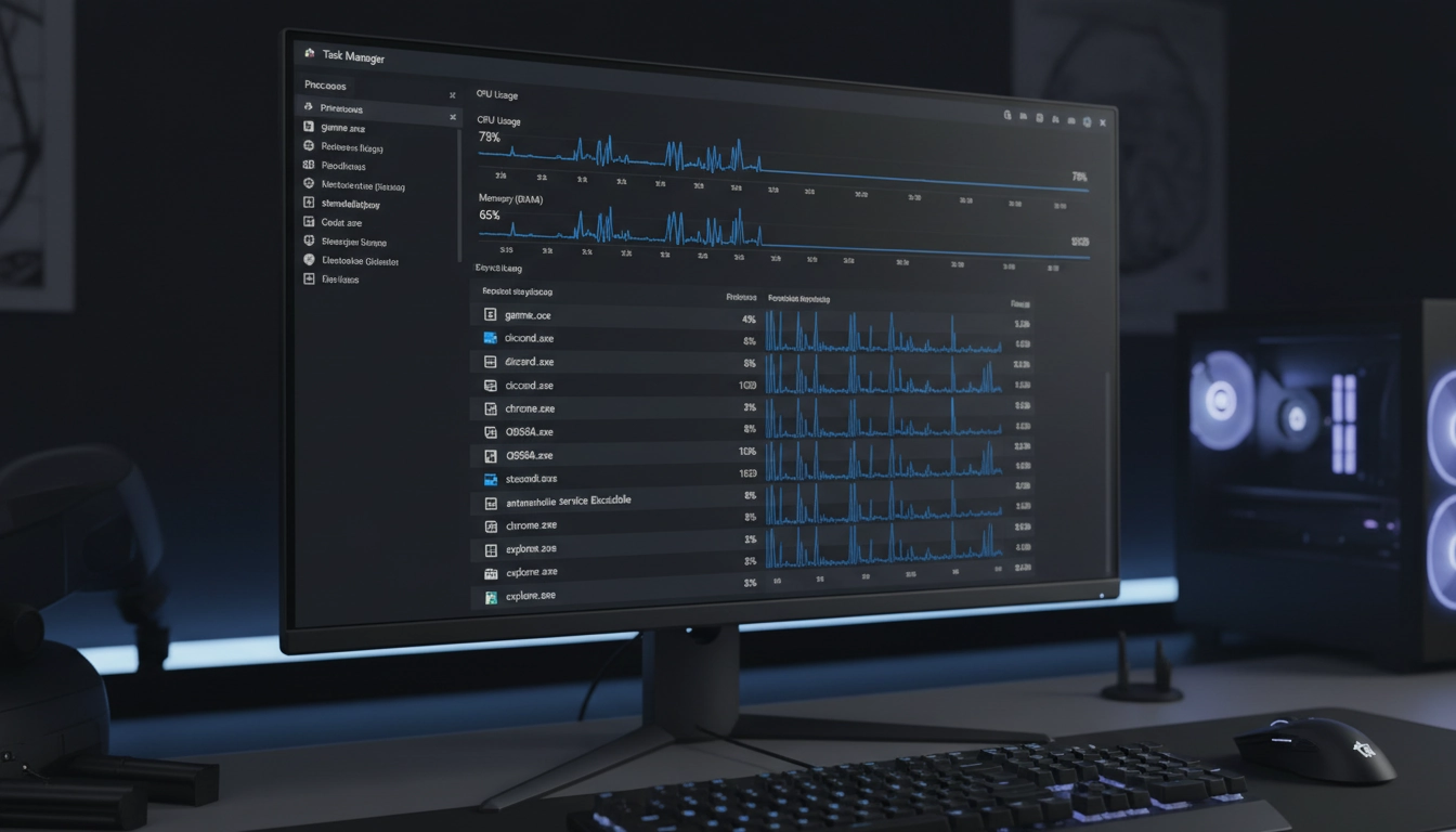 Gestionnaire des tâches Windows affichant les processus en arrière-plan à désactiver pour améliorer les performances gaming