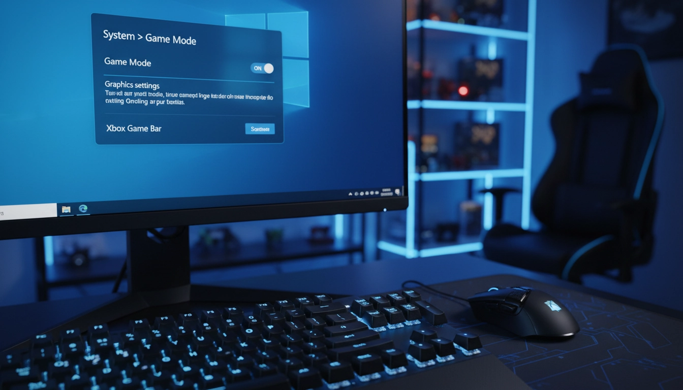 Écran de paramètres Windows avec le mode jeu activé pour améliorer les performances gaming