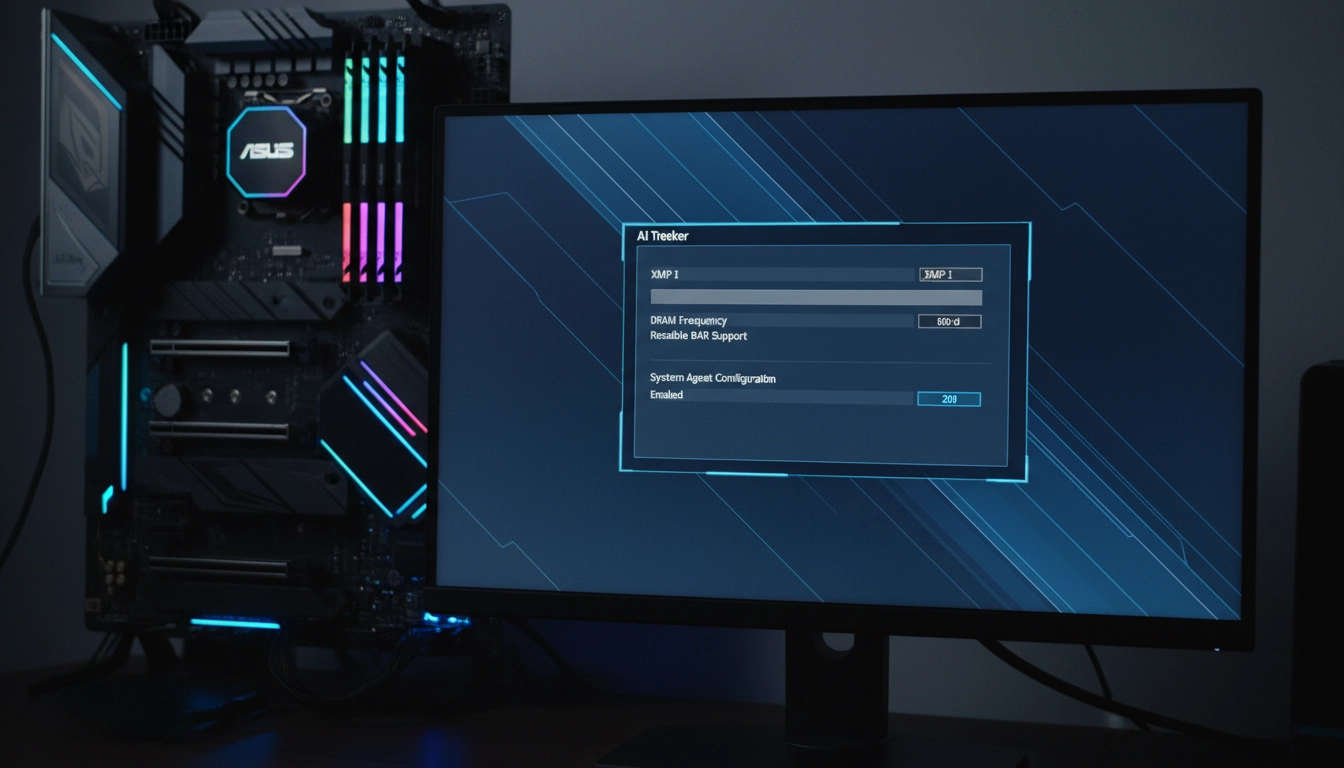 Interface BIOS gaming avec profil XMP activé pour optimiser les performances mémoire du PC