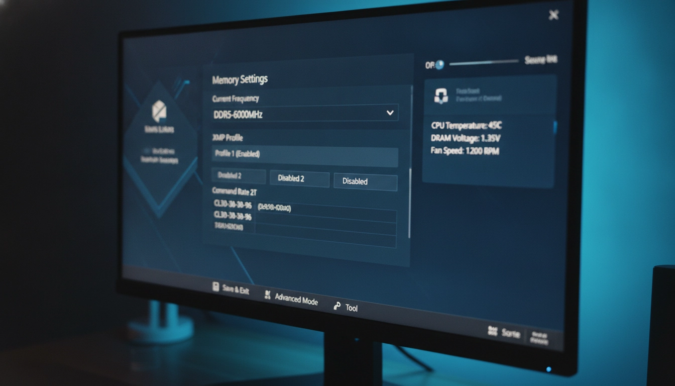 Interface du BIOS affichant l'activation du profil XMP pour la mémoire RAM.