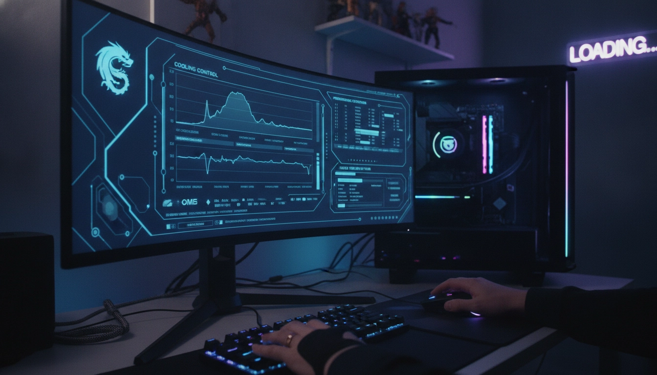 Gamer en train d'optimiser bios gaming premier démarrage pc sur un écran haute résolution