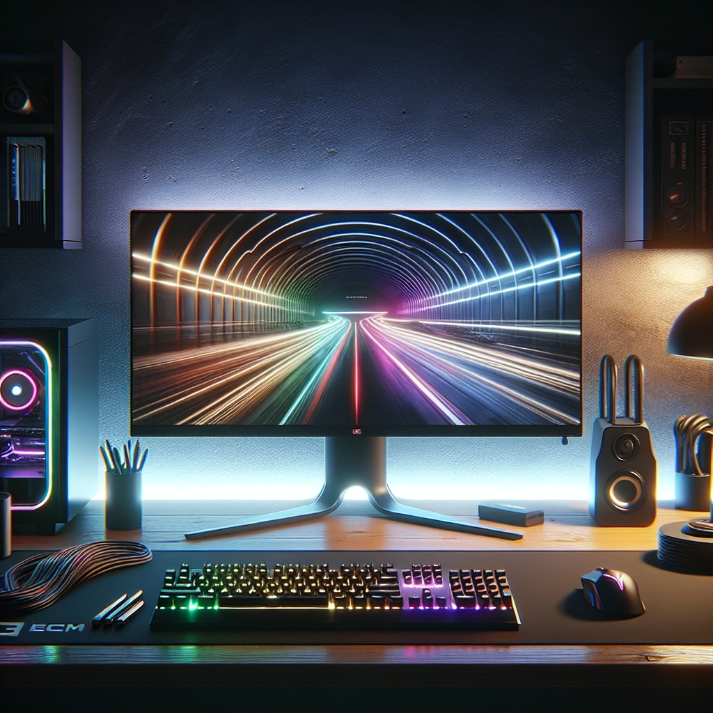 Bureau gaming avec halo arrière d’écran pour optimiser éclairage rgb setup gaming et réduire la fatigue visuelle
