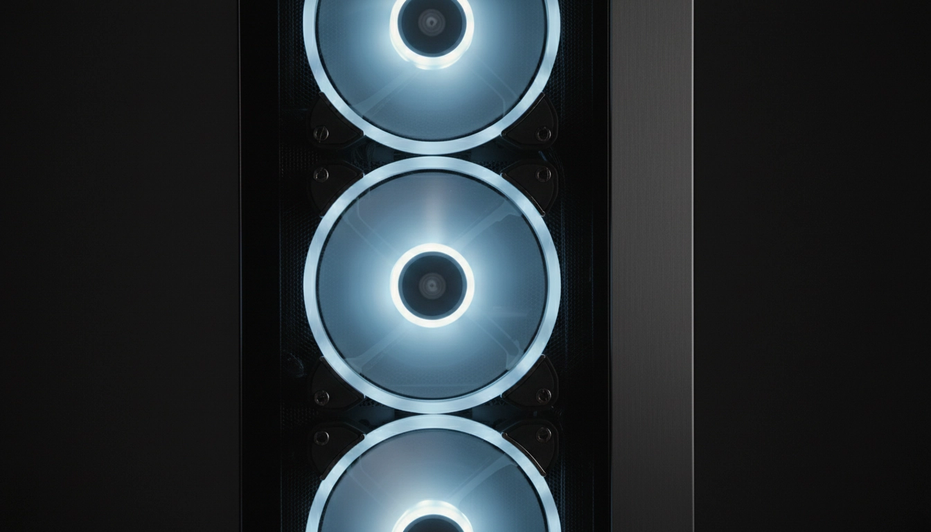 Trois ventilateurs de 140mm en façade pour optimiser le flux d'air boîtier pour refroidissement air pc