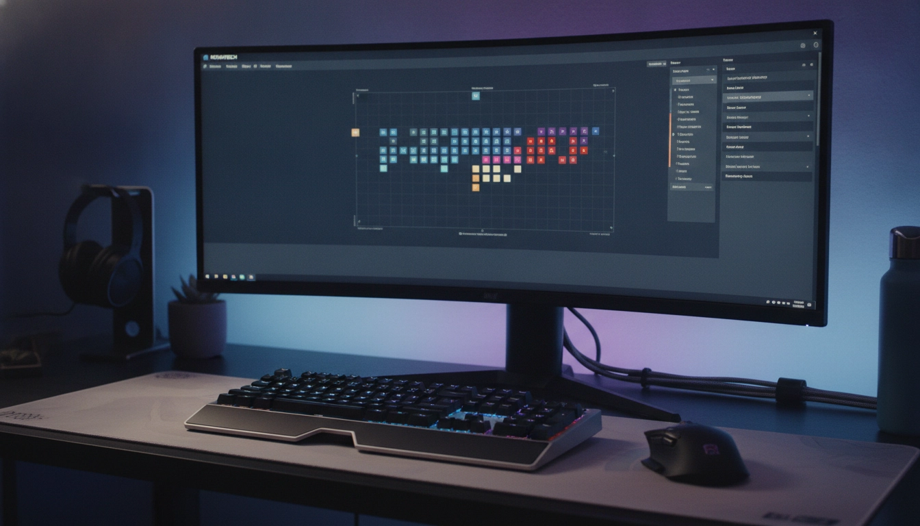 Interface logicielle permettant de configurer et optimiser paramètres clavier gaming performance