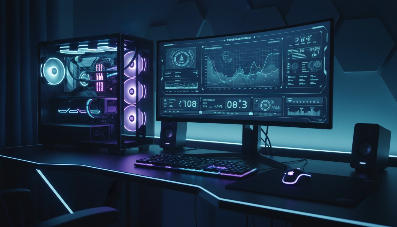 Gamer configurant son PC pour optimiser plan alimentation windows gaming