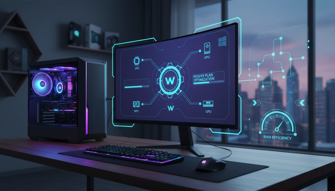 Interface Windows montrant comment optimiser plan alimentation windows gaming