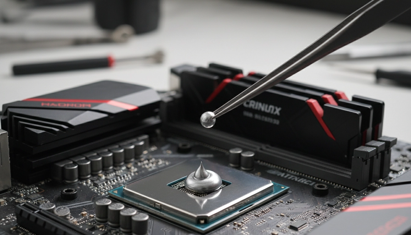 Application d'une dose précise de pâte thermique CPU sur un processeur Intel moderne