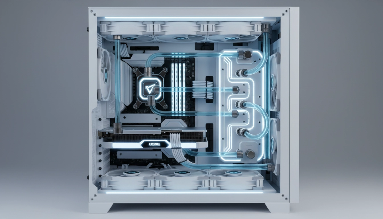 Watercooling custom au design minimaliste avec tubes rigides et éclairage maîtrisé