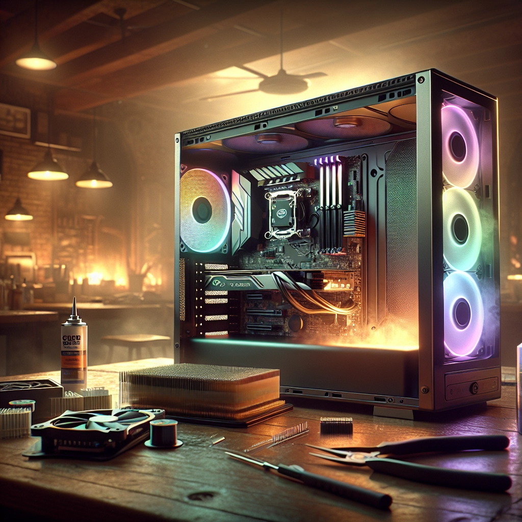 Montage d’un PC avec processeurs gaming performants et refroidissement optimisé