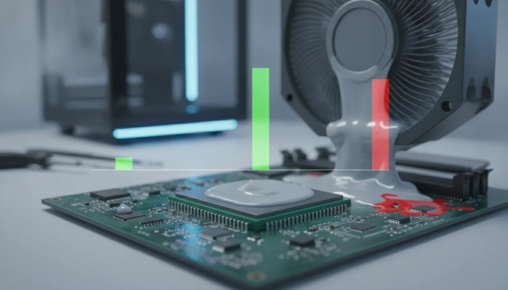 Application de la quantité pâte thermique cpu idéale sur un processeur d'ordinateur