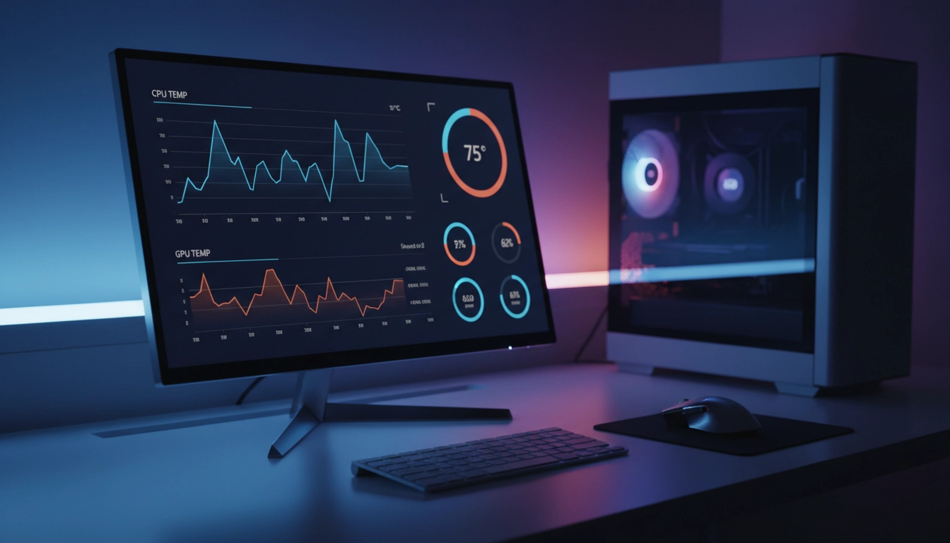 Écran affichant quel logiciel gratuit pour surveillance température pc choisir avec des graphiques détaillés.