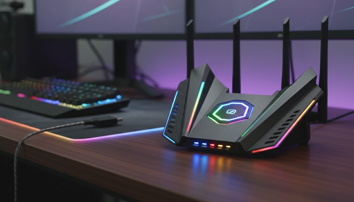 Routeur gaming haut de gamme configuré avec la qualité de service pour prioriser les paquets de données