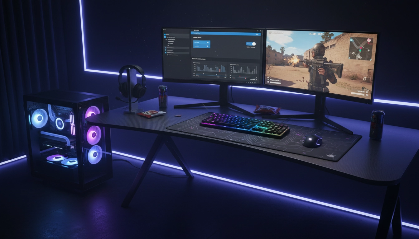 PC gaming avec les réglages windows gaming configurés dans le panneau des paramètres Windows 11