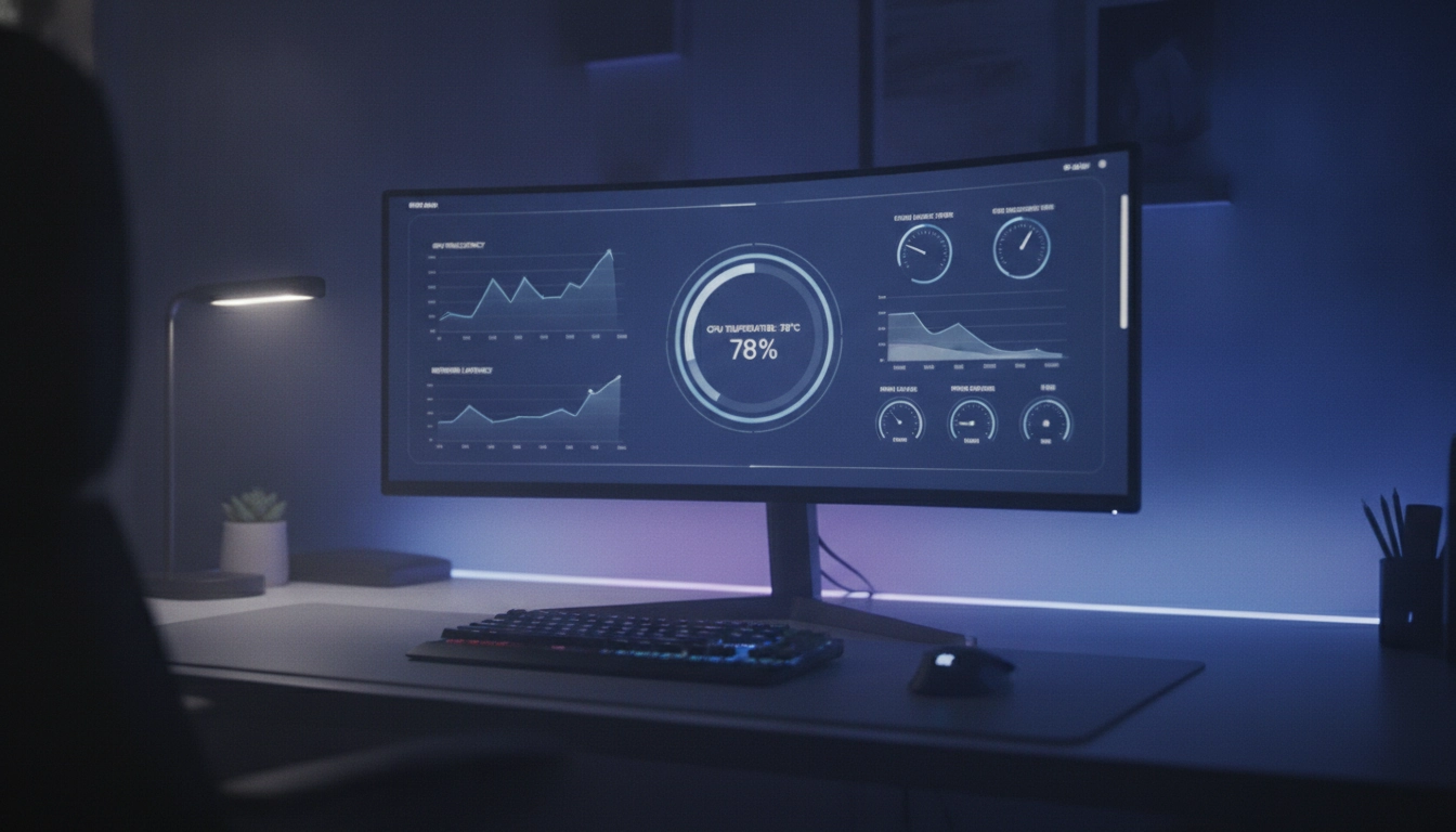 Moniteur affichant les performances du système après l'application des réglages windows gaming