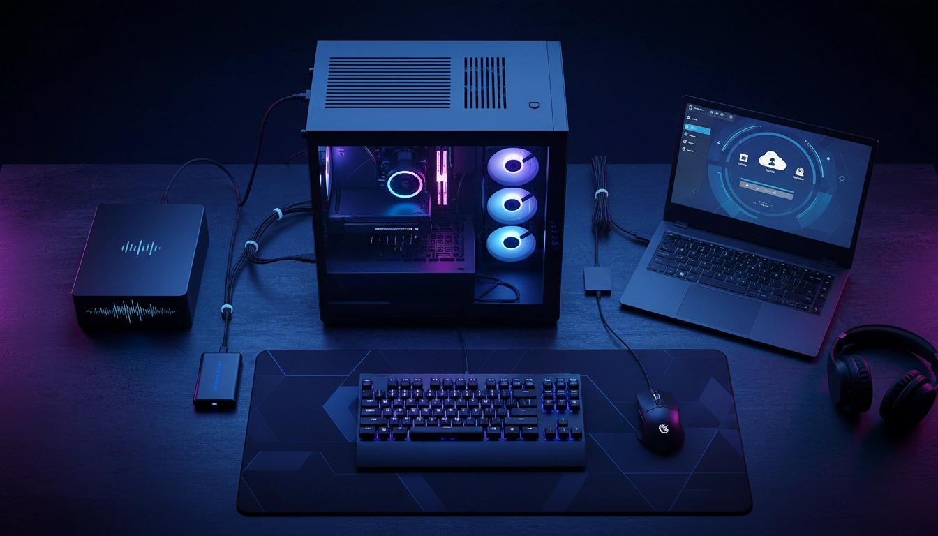 Configuration complète de sauvegarde données PC gaming avec disque dur externe et NAS