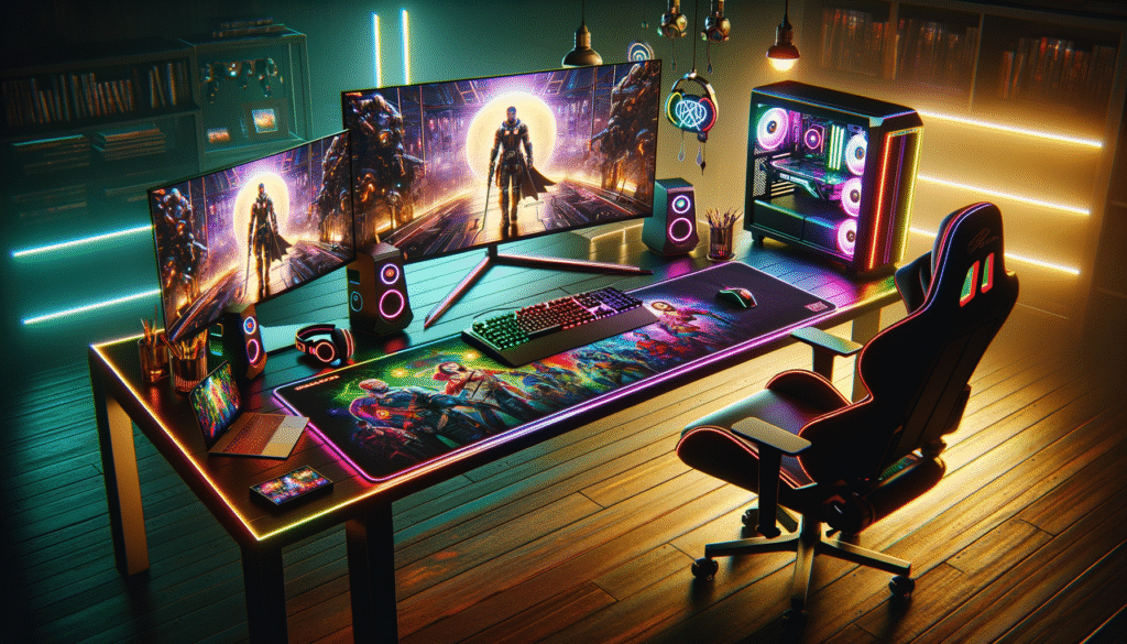 Configuration PC gamer 2025 avec un setup moderne et animé pour une expérience de jeu maximale.