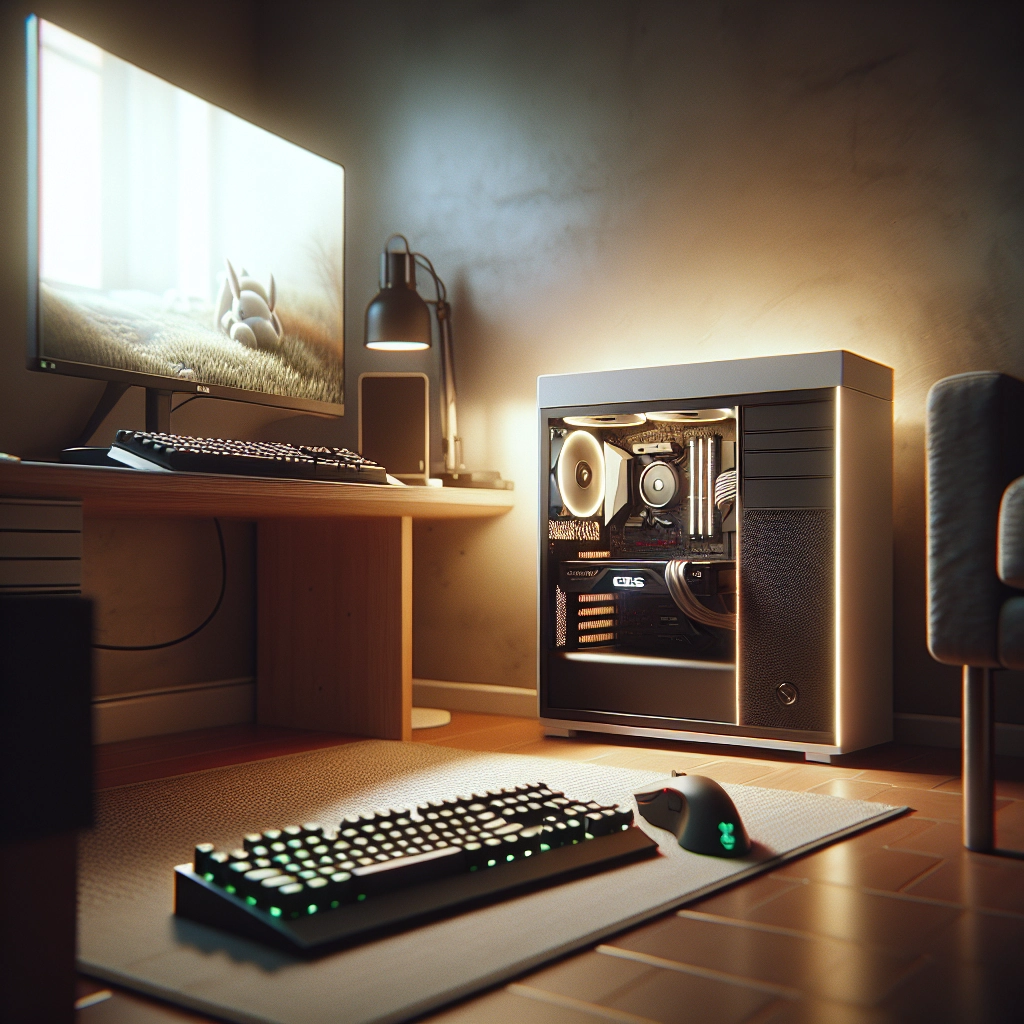 Exemple de setup gaming occasion propre et performant avec PC, écran et périphériques