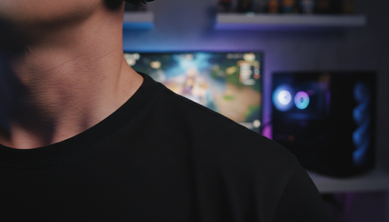 Exemple visuel des signes mauvaise posture gaming au niveau des épaules