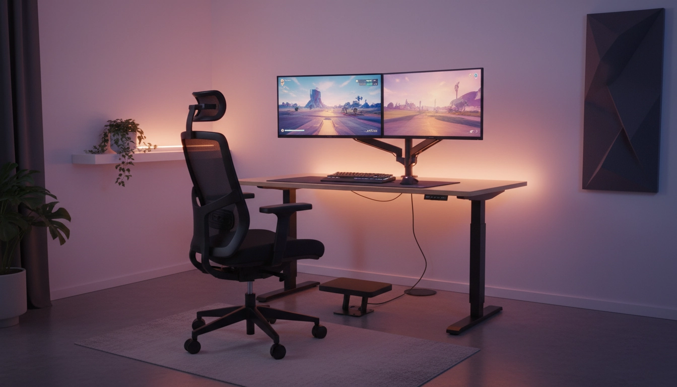 Setup ergonomique parfait pour soulager le mal de dos en gaming.