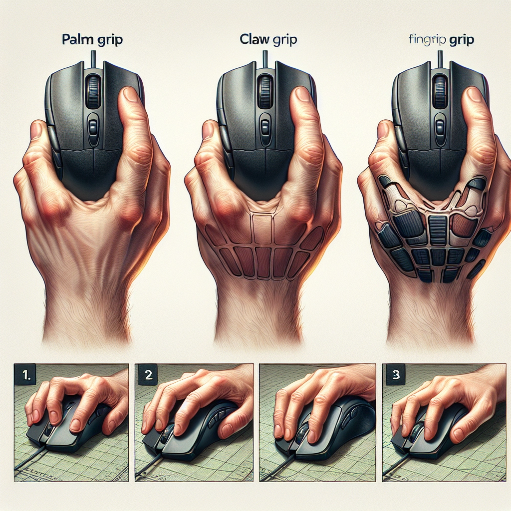 Différentes prises en main pour choisir une souris précise et confortable