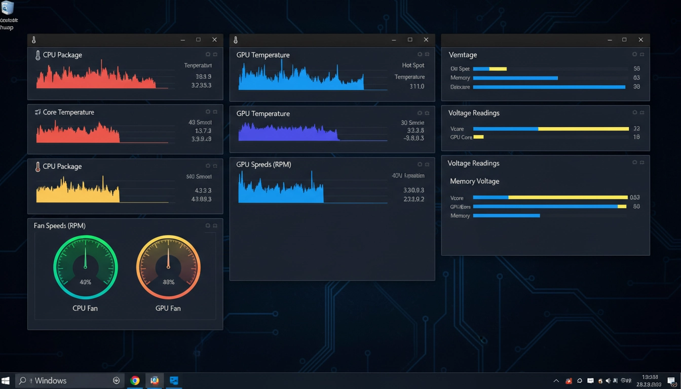 Interface du logiciel HWiNFO64 pour la surveillance santé composants PC avec données capteurs en temps réel