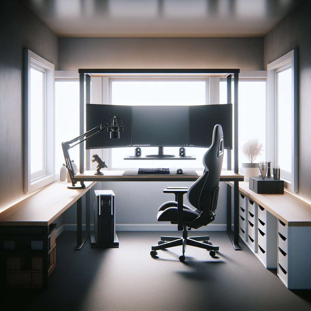 Ergonomie et confort : exemple de tendances setup gaming du moment avec chaise réglable et bras d’écran