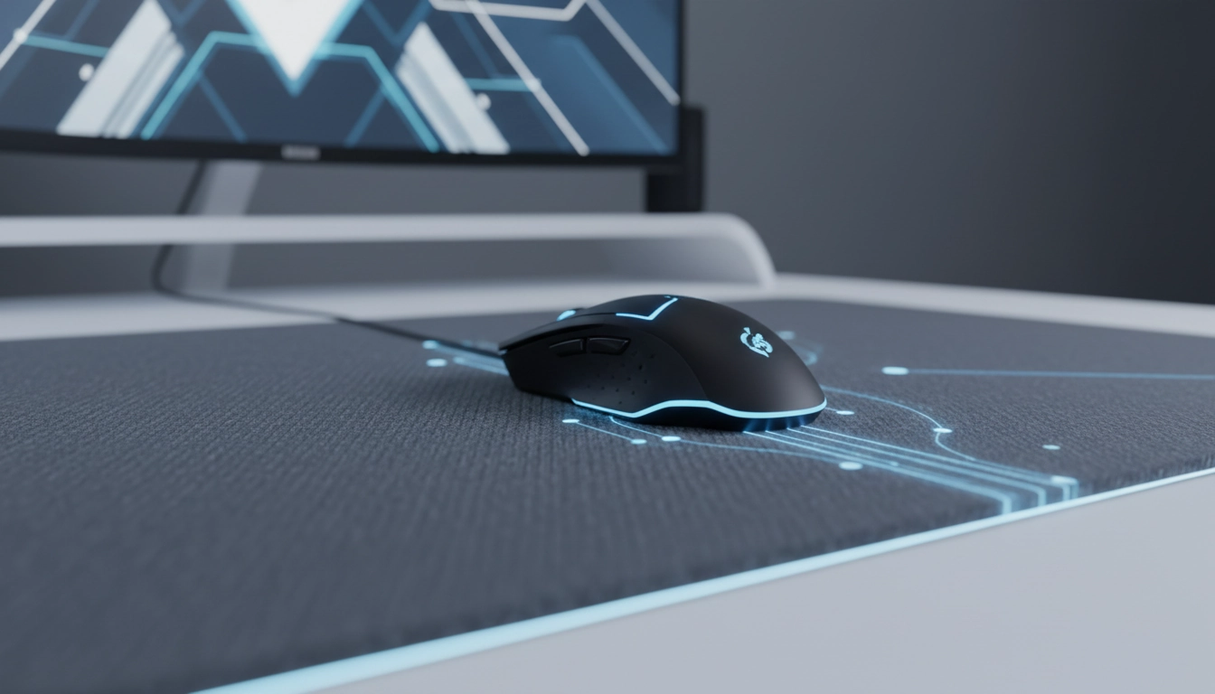 Gros plan sur la texture d'un tapis de souris en microfibre noire