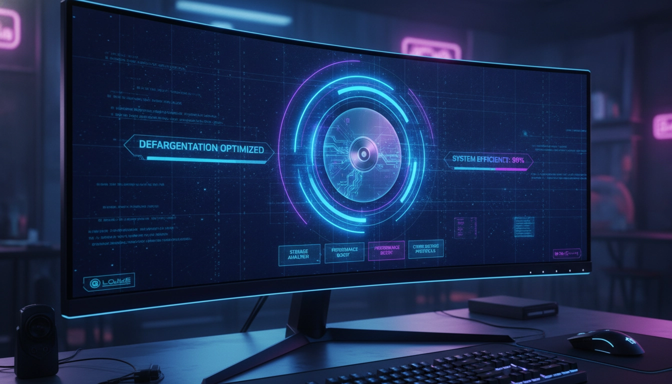 Écran de pc affichant des utilitaires nettoyage disque dur gaming en pleine action.