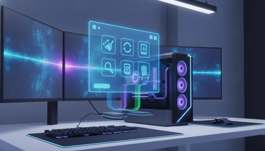 Interface d'un des utilitaires nettoyage disque dur gaming sur un écran d'ordinateur.