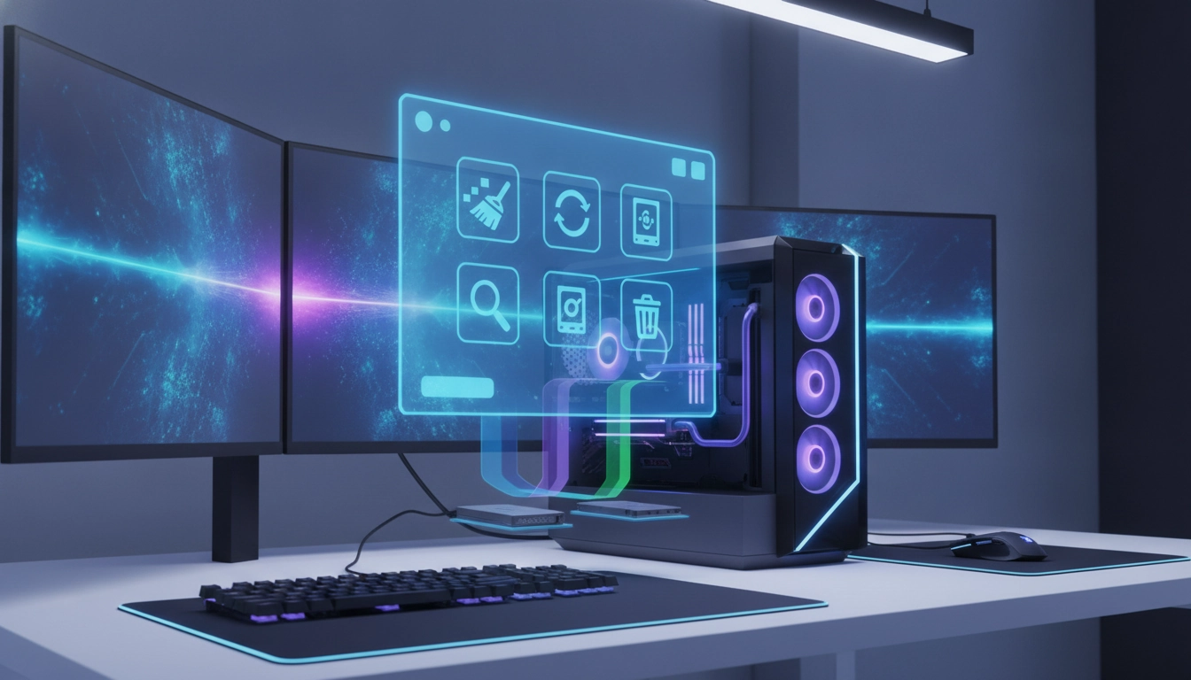 Interface d'un des utilitaires nettoyage disque dur gaming sur un écran d'ordinateur.