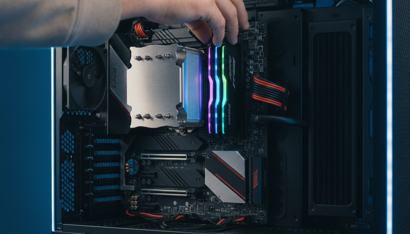Vérification des barrettes de RAM lorsque les ventilateurs tournent mais pas de signal premier démarrage pc.